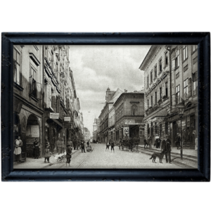 Cieszyn Ulica z torowiskiem fotografia vintage