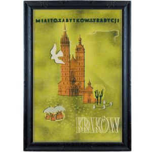 Kraków Miasto zabytków i tradycji plakat retro