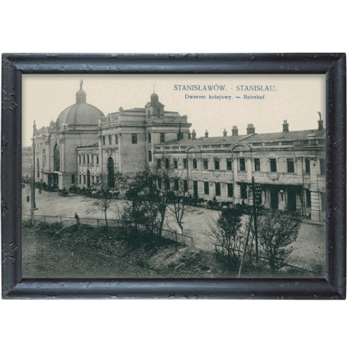 Stanislawow dworzec kolejowy czarna postarzana Stanislawow dworzec kolejowy czarna postarzana