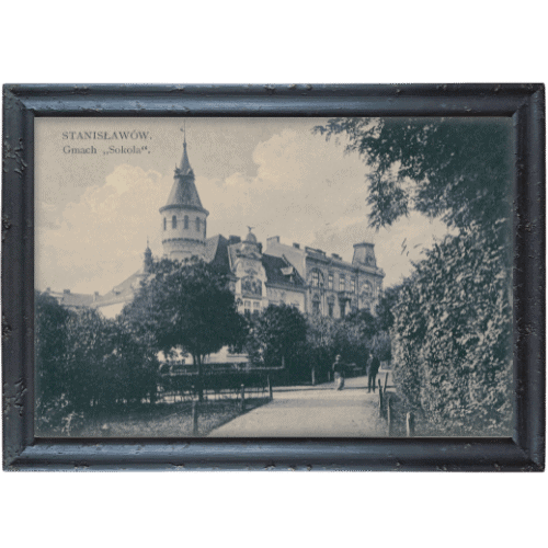 Stanislawow gmach sokola I rama czarna postarzana