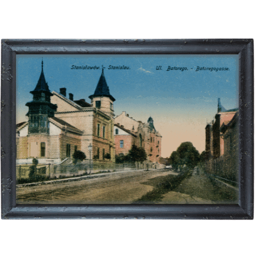 Stanislawow ulica batorego rama czarna postarzana Stanislawow ulica batorego rama czarna postarzana