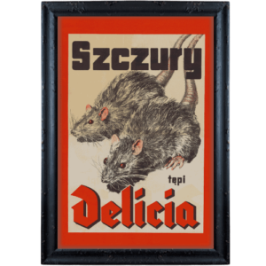 Szczury tępi Delicia plakat retro